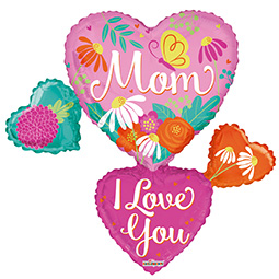 Mom I Love You Hearts Gelli - Click Image to Close